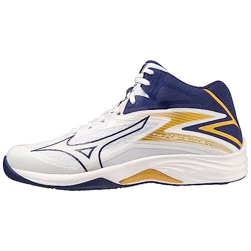 Mizuno Unisex Thunder Blade Z MID Volleyball, White/BlueRibbon/MP Gold, 43 EU von Mizuno