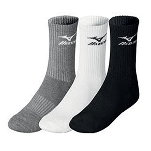 Mizuno Unisex Training 3p Chaussettes Socken, Weiß/Schwarz/Melange, Medium von Mizuno