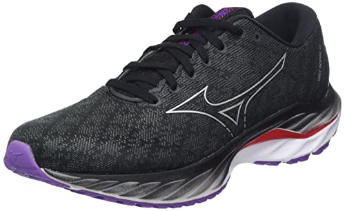 Mizuno Unisex Wave Inspire 19 Straßen-Laufschuh, Black/Silver/Bittersweet, 38.5 EU von Mizuno