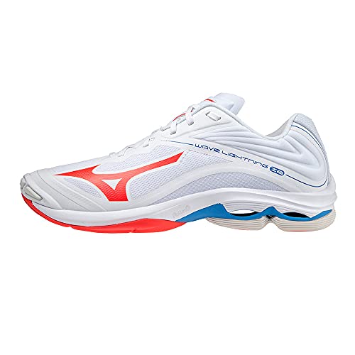 Mizuno Unisex Wave Lightning Z6 Volleyball-Schuh, White/Ignition Red/French Blue, 38 EU von Mizuno