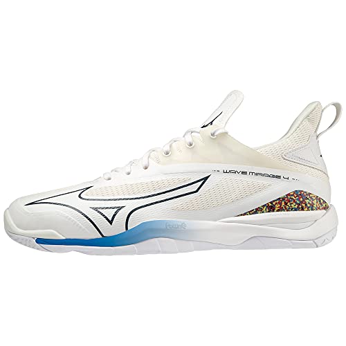 Mizuno Unisex Wave Mirage 4 Handballschuhe, Undyed White Moonlit Ocean Peaceblue, 46.5 EU von Mizuno