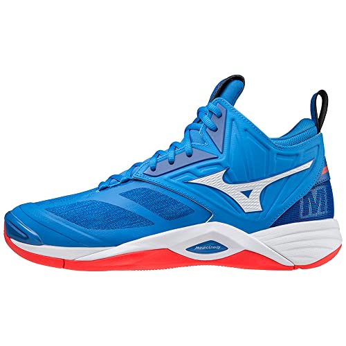 Mizuno Unisex Wave Momentum 2 Mid Volleyball-Schuh, French Blue/White/Ignition Red, 50 EU von Mizuno