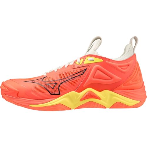 Mizuno Unisex Wave Momentum 3 Volleyballschuhe, Neonflamme, Schwarz, Bolzen 2 Neon, 47 EU von Mizuno