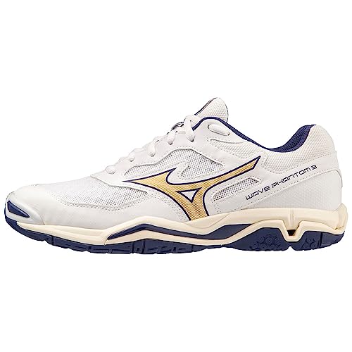 Mizuno Unisex Wave Phantom 3 Indoor, Weißes Band MP Gold, 36.5 EU von Mizuno