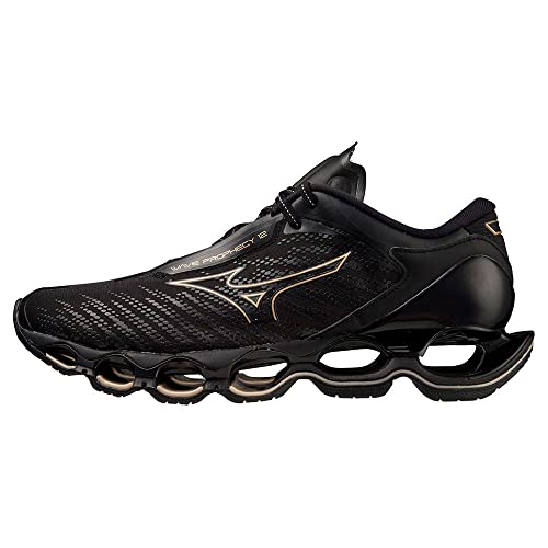 Mizuno Unisex Wave Prophecy 12 Laufschuhe, Schwarz/Gold (Black Ge Gold), 38 EU von Mizuno