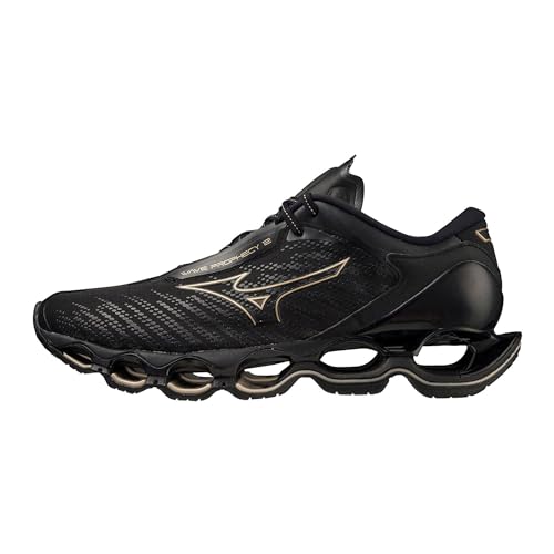 Mizuno Unisex Wave Prophecy 12 Laufschuhe, Schwarz/Gold (Black Ge Gold), 40 EU von Mizuno