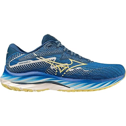 Mizuno Unisex Wave Rider 27 Amsterdam Laufschuhe, Lapis Blue Zinnia Poseidon, 37 EU von Mizuno