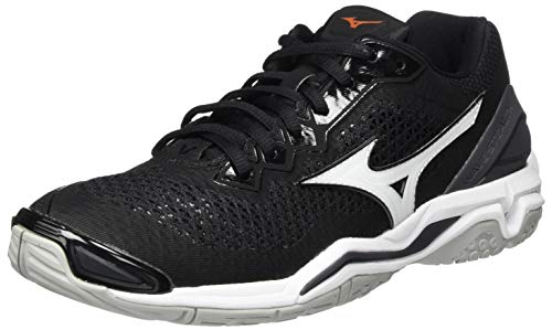 Mizuno Unisex Wave Stealth V Handballschuh, Schwarz Weiß Ebenholz, 42 EU von Mizuno