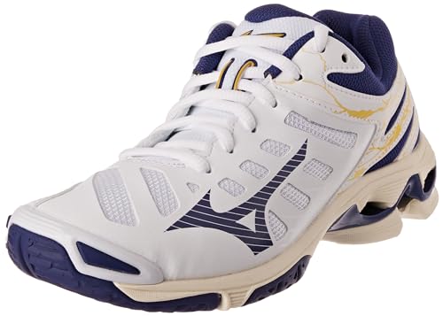 Mizuno Unisex Wave Voltage Volleyball, White/BlueRibbon/MP Gold, 37 EU von Mizuno