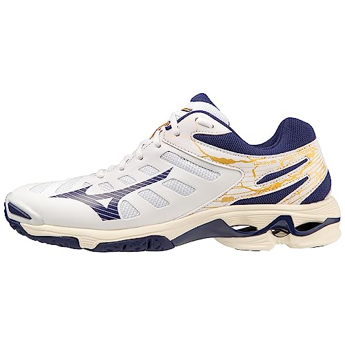 Mizuno Unisex Wellenspannung Volleyball, White Blueribbon MP Gold, 36.5 EU von Mizuno