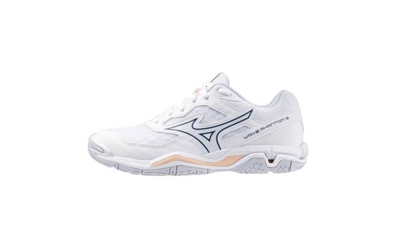 Mizuno WAVE PHANTOM 3(W) WHITE/HALOGENBLUE/PEACHPARFAIT Hallenschuh von Mizuno