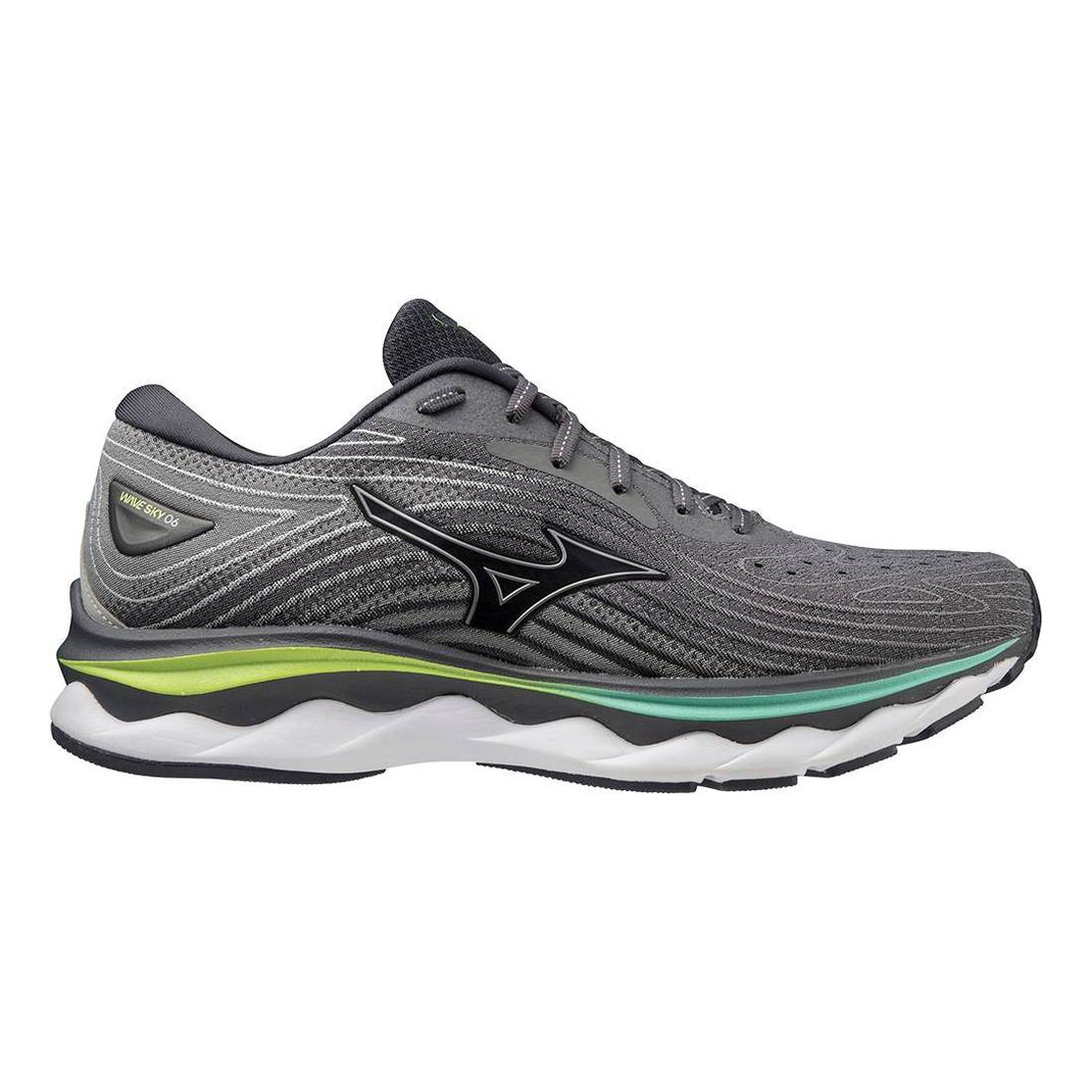 Mizuno WAVE SKY 6 Herren Laufschuhe Grau/Grün Gr. 42 von Mizuno