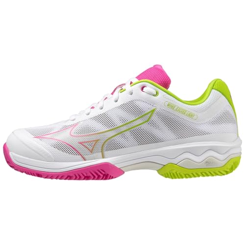 Mizuno Wave Exceed Light Padelschuh für Frauen Weiß Pink Grün 38 EU von Mizuno