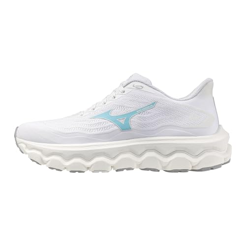 Mizuno Wave Horizon 8 Damen-Laufschuh, White-Tanager Turquoise, 40.5 EU von Mizuno