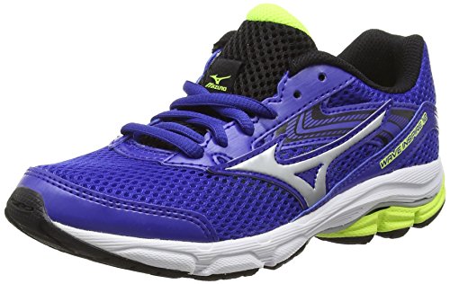 Mizuno Wave Inspire 12 Jnr, Jungen Laufschuhe, Blau - Bleu (SurftheWeb/Silver/SafetyYellow), 38 EU von Mizuno
