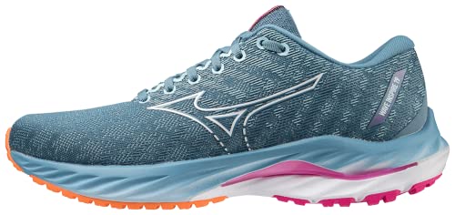 Mizuno Wave Inspire 19 Straßenlaufschuhe für Frauen Hellblau Weiß 37 EU von Mizuno