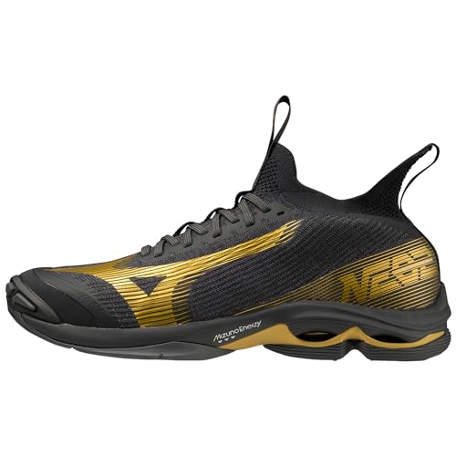 Mizuno Wave Lightning Neo 2 Volleyballschuhe Farbe: Schwarz/Gold (41); Größe: EUR 48.5 | US 14 | UK 13 von Mizuno