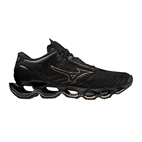 Mizuno Wave Prophecy 12 Straßenlaufschuhe für Männer Schwarz Gold 44.5 EU von Mizuno