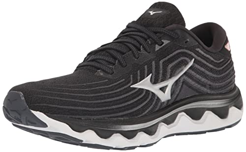 Mizuno Wave Rider 25 Damen-Laufschuh, Schwarz-Silber, 8.5 Wide von Mizuno