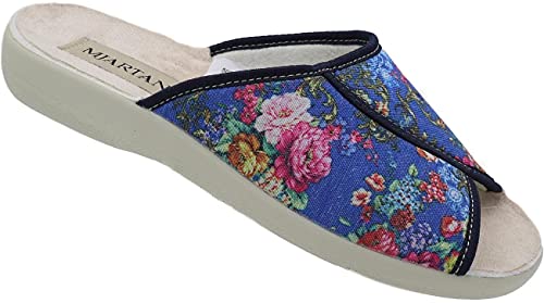 Mjartan Damen Sommer Hausschuhe Pantoffeln Schuhe Puschen Schlappen Nr. 545 (blau, numeric_38) von Mjartan