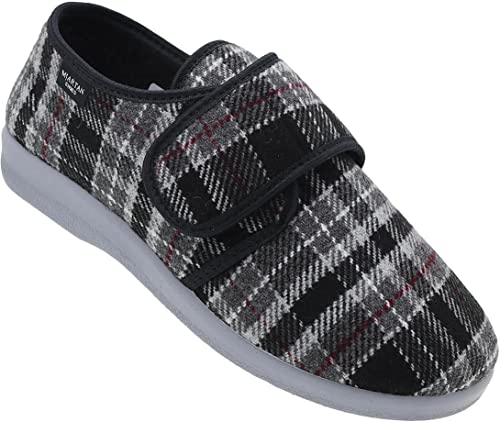 Mjartan Herren Hausschuhe Pantoffeln Latschen Schuhe Puschen Schlappen Nr. 652 (K93-S schwarz-weiß, Numeric_41) von Mjartan