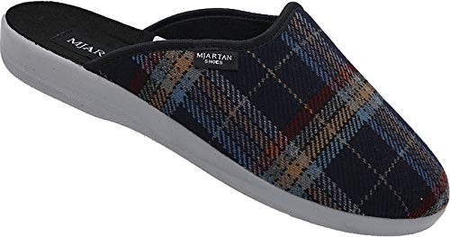 Mjartan Herren Hausschuhe Pantoffeln Schlappen Latschen Nr. 608 (blau-rot, numeric_42) von Mjartan