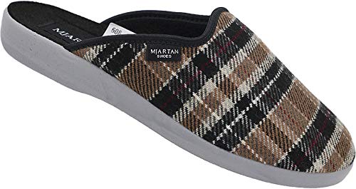 Mjartan Herren Hausschuhe Pantoffeln Schlappen Latschen Nr. 608 (braun, numeric_44) von Mjartan
