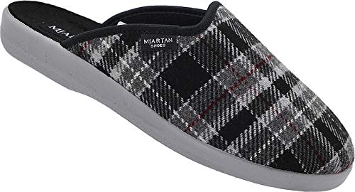 Mjartan Herren Hausschuhe Pantoffeln Schlappen Latschen Nr. 608 (schwarz-weiß, numeric_43) von Mjartan