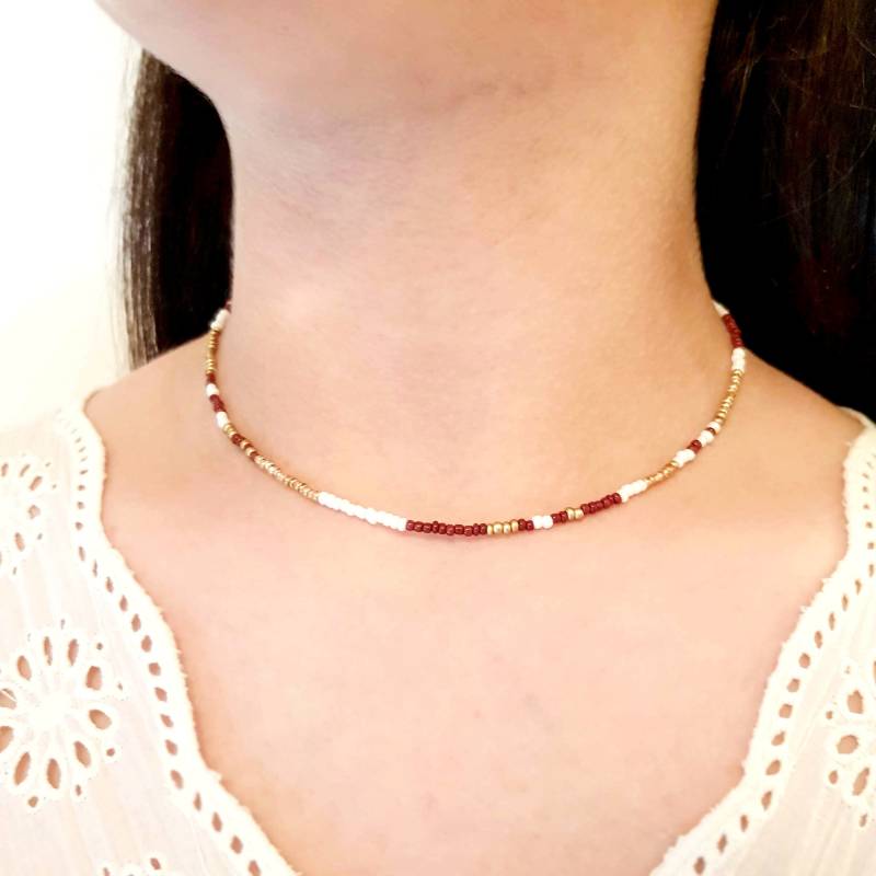 Braunperlen Halsband Gold Halskette Weiß Samen Perle Schwarz Kragen Boho Schmuck Braunperlen Halsband Gold Halskette Weiß Samen Perle Schwarz Kragen Boho Schmuck von MjewelsArt