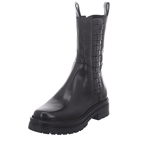 Mjus Doble Boots Glattleder uni Boots Chelsea geflochten schwarz leder von Mjus