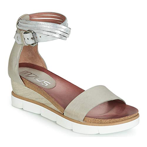 Mjus TAPASITA Sandalen/Sandaletten Damen Grau/Silbern - 38 - Sandalen/Sandaletten von Mjus