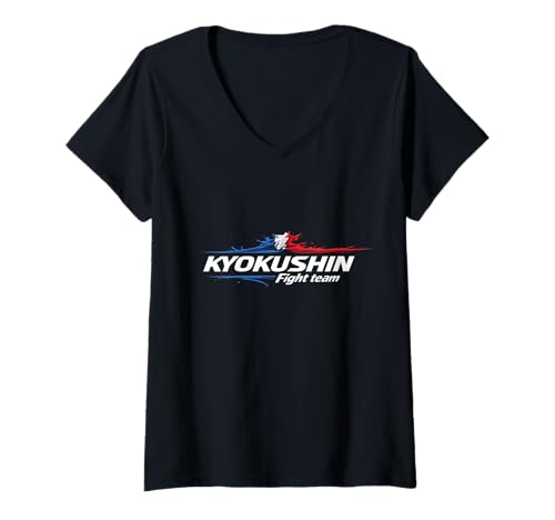 Damen Kyokushin Kampfteam T-Shirt mit V-Ausschnitt Damen Kyokushin Kampfteam T-Shirt mit V-Ausschnitt von Mkart