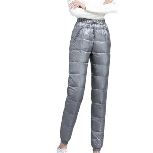 Mkjuuior Damen Verdickte Jogginghose Winter Schnee Sporthose Casual Warm Daunen Haremshose Stretch Hose, silber, L Mkjuuior Damen Verdickte Jogginghose Winter Schnee Sporthose Casual Warm Daunen Haremshose Stretch Hose, silber, L von Mkjuuior