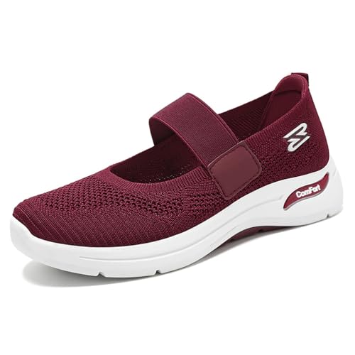 MlYJmer Damen Freizeitschuhe Leichte atmungsaktive Strick Mesh Turnschuhe Slip On Wanderschuhe,Rot,38 EU MlYJmer Damen Freizeitschuhe Leichte atmungsaktive Strick Mesh Turnschuhe Slip On Wanderschuhe,Rot,38 EU von MlYJmer