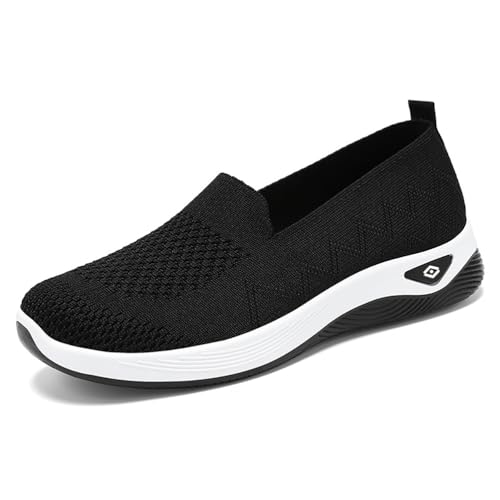 MlYJmer Damen Slip On Gestricktes Mesh Atmungsaktive Freizeitschuhe Walking Flats Loafer,Schwarz,38 EU MlYJmer Damen Slip On Gestricktes Mesh Atmungsaktive Freizeitschuhe Walking Flats Loafer,Schwarz,38 EU von MlYJmer