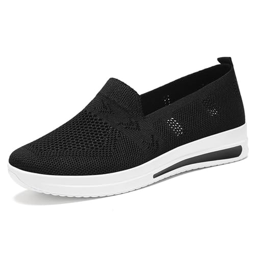 MlYJmer Damen Sommer Leichte Freizeit Turnschuhe Mesh Strick Atmungsaktive Wanderschuhe,Schwarz,36 EU von MlYJmer