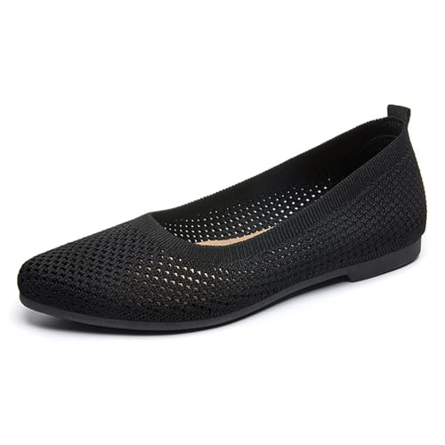 MlYJmer Gestrickte Loafer für Damen Leichte Flache Slip-On-Schuhe Bequeme atmungsaktive Freizeit-Wanderschuhe,Schwarz,40 EU MlYJmer Gestrickte Loafer für Damen Leichte Flache Slip-On-Schuhe Bequeme atmungsaktive Freizeit-Wanderschuhe,Schwarz,40 EU von MlYJmer