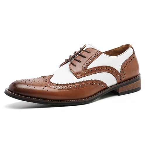 MlYJmer Herren Abendschuhe Brogue Paty Leder Hochzeitsschuhe Oxfords Formelle Schuhe,Braun,38 EU von MlYJmer