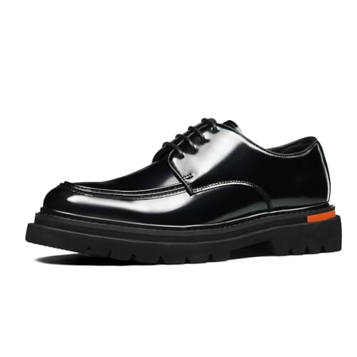 MlYJmer Herren Casual Leder Oxfords Kleid Schuhe Formell Business Derby Schnürschuhe,Schwarz,45 EU von MlYJmer