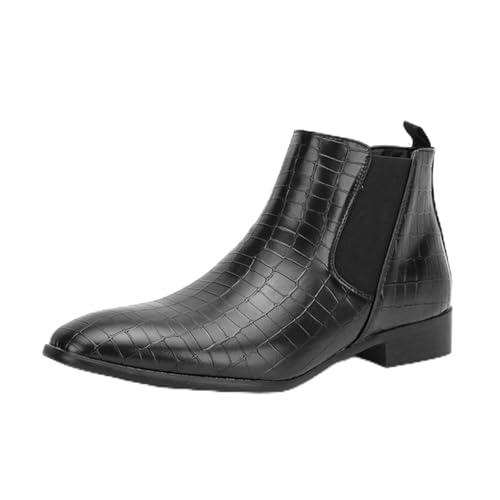 MlYJmer Herren Chelsea Boots Stiefeletten Freizeitstiefel Oxford Boots,Schwarz,43 EU von MlYJmer