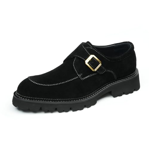 MlYJmer Herren Formelle Schuhe Wildleder Loafer Slip On Kleid Hochzeitsschuhe,Schwarz,38 EU von MlYJmer