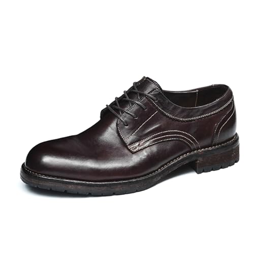 MlYJmer Herren Freizeit Lederschuhe Derby Business Kleid Hochzeitsschuhe Schnürung Oxfords,Kaffee,37 EU von MlYJmer