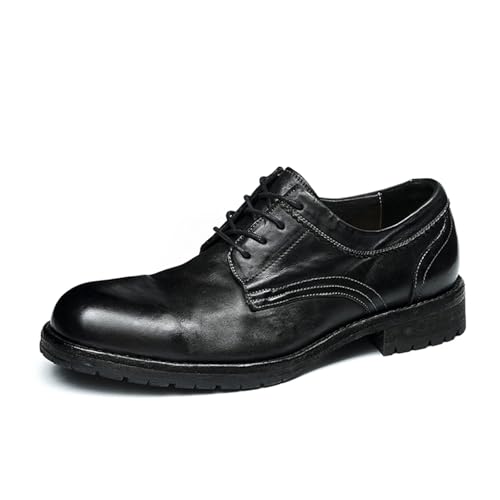 MlYJmer Herren Freizeit Lederschuhe Derby Business Kleid Hochzeitsschuhe Schnürung Oxfords,Schwarz,39.5 EU von MlYJmer