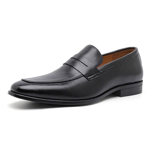 MlYJmer Herren Slip On Anzugschuhe Leder Loafer Schuhe Formelle Oxford Freizeitschuhe,Schwarz,42 EU von MlYJmer
