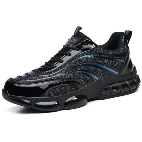 MlYJmer Sicherheitsschuhe Herren Arbeitsschuhe Leicht Sportliche Stahlkappenschuhe Atmungsaktiv Schutzschuhe Anti-Smash und Anti-Punktur Unisex,Blau,41 EU von MlYJmer