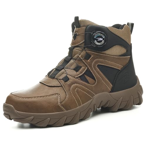 MlYJmer Sicherheitsstiefel Herren Arbeitsschuhe Stahlkappe Stiefel Anti-Smash Anti-Pannenschutz Arbeitstrainer,Braun,38 EU MlYJmer Sicherheitsstiefel Herren Arbeitsschuhe Stahlkappe Stiefel Anti-Smash Anti-Pannenschutz Arbeitstrainer,Braun,38 EU von MlYJmer