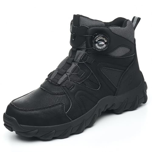 MlYJmer Sicherheitsstiefel Herren Arbeitsschuhe Stahlkappe Stiefel Anti-Smash Anti-Pannenschutz Arbeitstrainer,Schwarz,44 EU MlYJmer Sicherheitsstiefel Herren Arbeitsschuhe Stahlkappe Stiefel Anti-Smash Anti-Pannenschutz Arbeitstrainer,Schwarz,44 EU von MlYJmer