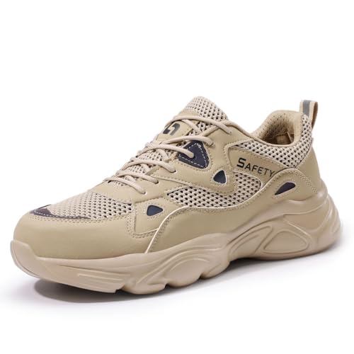 MlYJmer Sommer Stahlkappe Sicherheitsschuhe Anti-Smash Anti-Pannenschutz Arbeitsschuhe für Männer Turnschuhe,Beige,43 EU MlYJmer Sommer Stahlkappe Sicherheitsschuhe Anti-Smash Anti-Pannenschutz Arbeitsschuhe für Männer Turnschuhe,Beige,43 EU von MlYJmer
