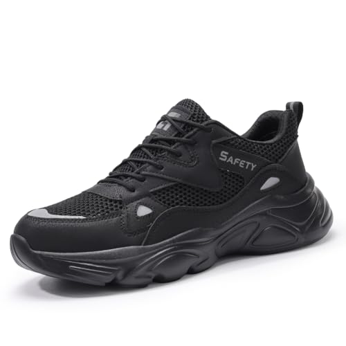 MlYJmer Sommer Stahlkappenschuhe für Männer Leichte Arbeitsschuhe Atmungsaktive Herren Sicherheitsschuhe Turnschuhe Turnschuhe,Schwarz,43 EU MlYJmer Sommer Stahlkappenschuhe für Männer Leichte Arbeitsschuhe Atmungsaktive Herren Sicherheitsschuhe Turnschuhe Turnschuhe,Schwarz,43 EU von MlYJmer