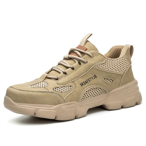 MlYJmer Unisex Sicherheitsschuhe Männer Atmungsaktive Arbeitsschuhe Turnschuhe Frauen Anti-Smash Anti-Pannenschutz Stahlkappe Schuhe,Beige,42 EU MlYJmer Unisex Sicherheitsschuhe Männer Atmungsaktive Arbeitsschuhe Turnschuhe Frauen Anti-Smash Anti-Pannenschutz Stahlkappe Schuhe,Beige,42 EU von MlYJmer